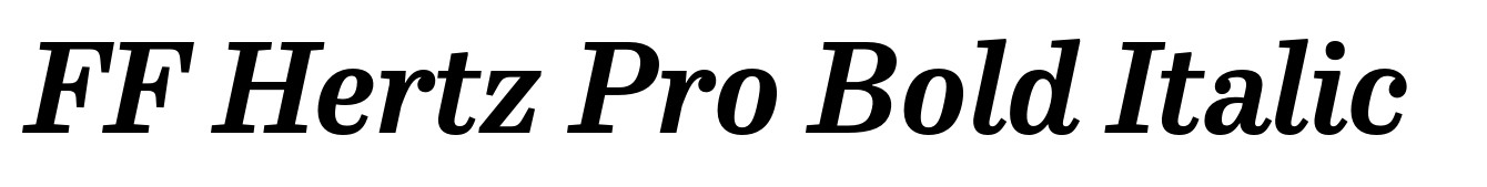 FF Hertz Pro Bold Italic